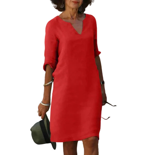 Robe Midi Col V pour Femmes Chic 5
