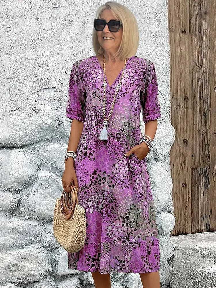 Robe Midi Colorée pour Femmes Chic 3