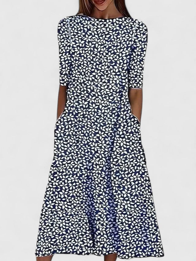 Robe Midi Femme Chic Imprimé Floral pour un Look Estival Élégant 2