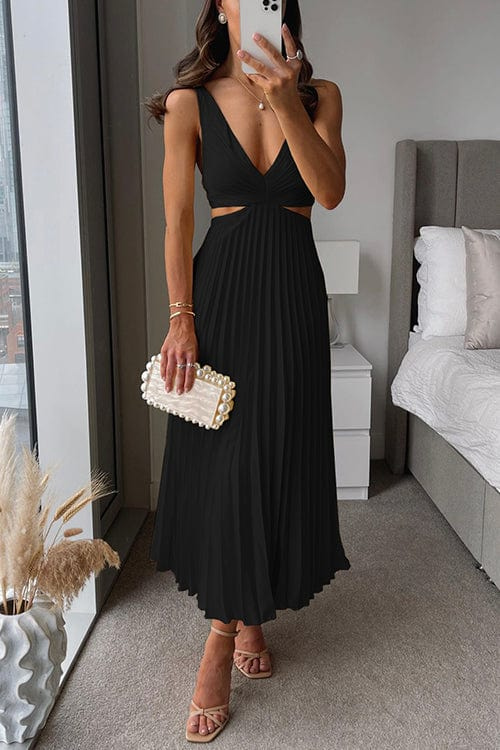 Robe Midi Femme Chic Plissée élégante pour Toutes Occasions 3
