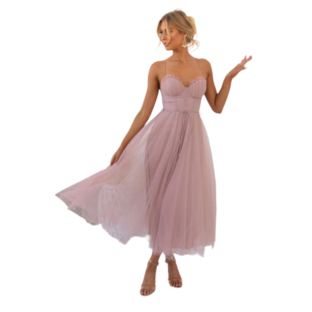 Robe Midi Femme Chic Tissu de Qualité pour Événements Festifs 0