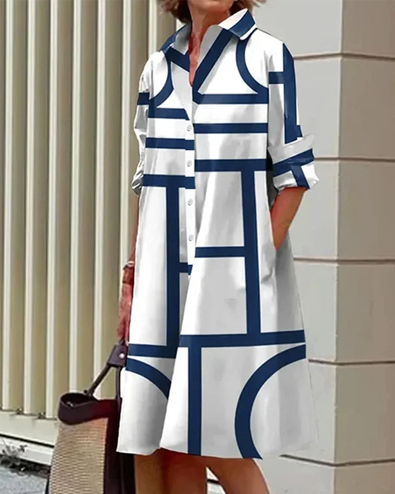 Robe Midi Femme Imprimé Géométrique 3