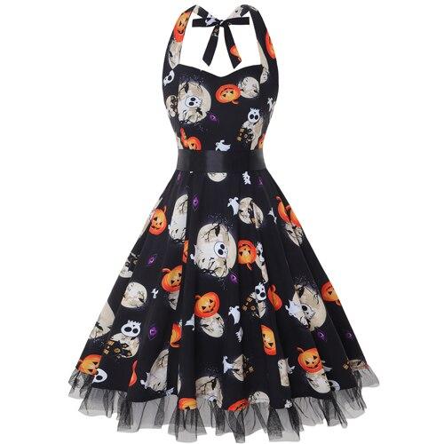 Robe Midi Halloween Imprimé Fantôme Humoristique 0