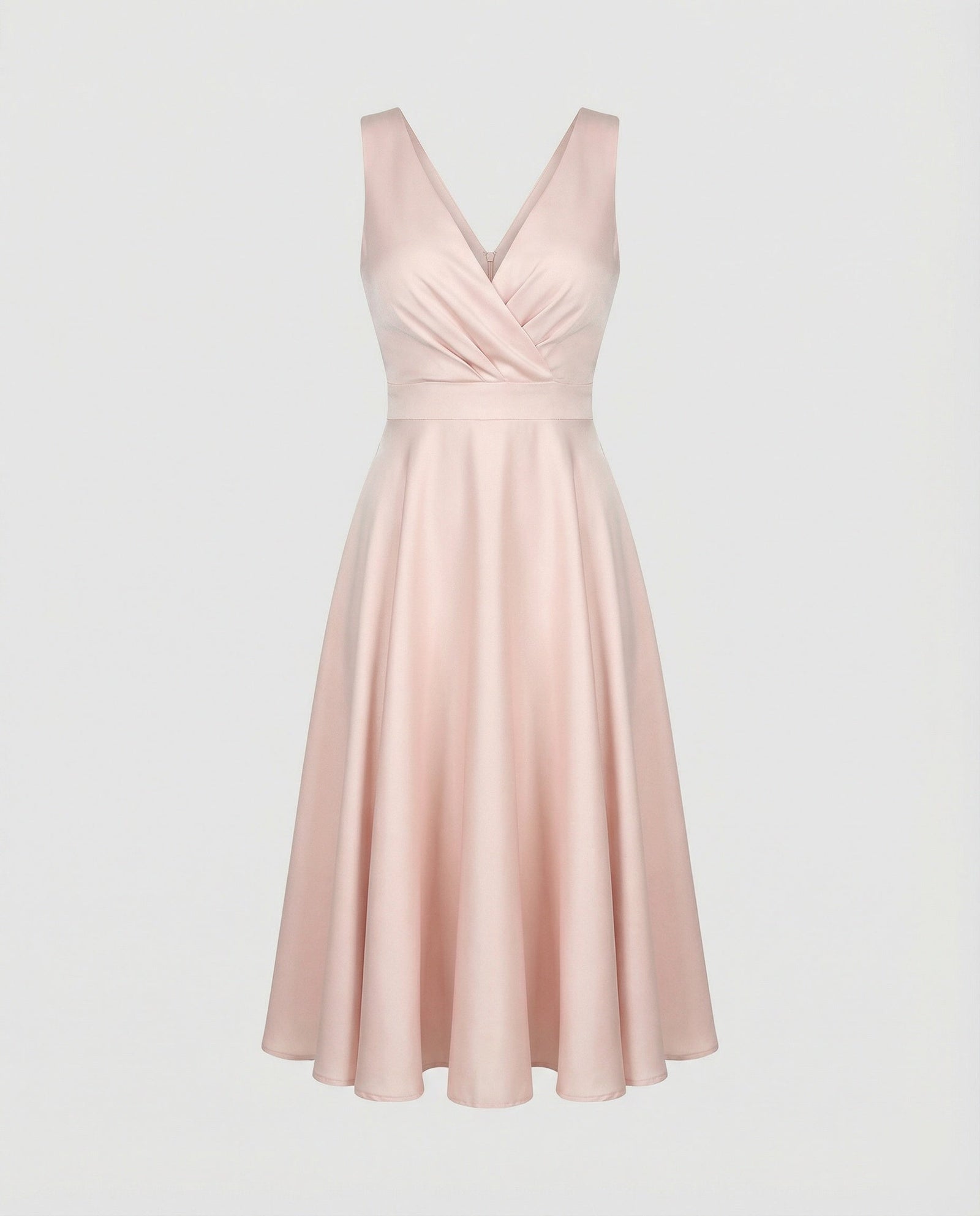 Robe Midi Trapèze Sans Manches Col en V 5