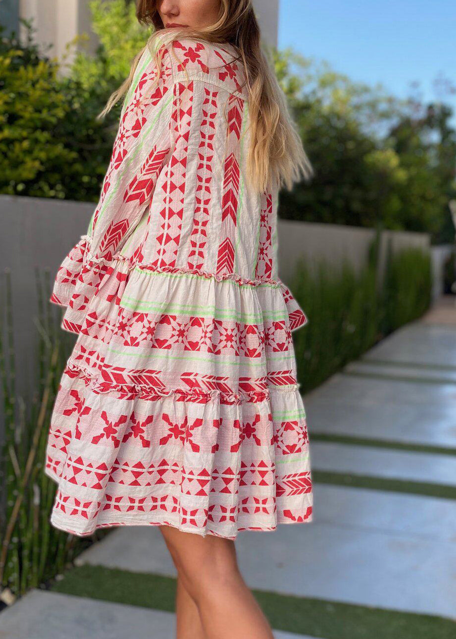 Robe Mini Femme Imprimé Oversize Manches Bracelet 3