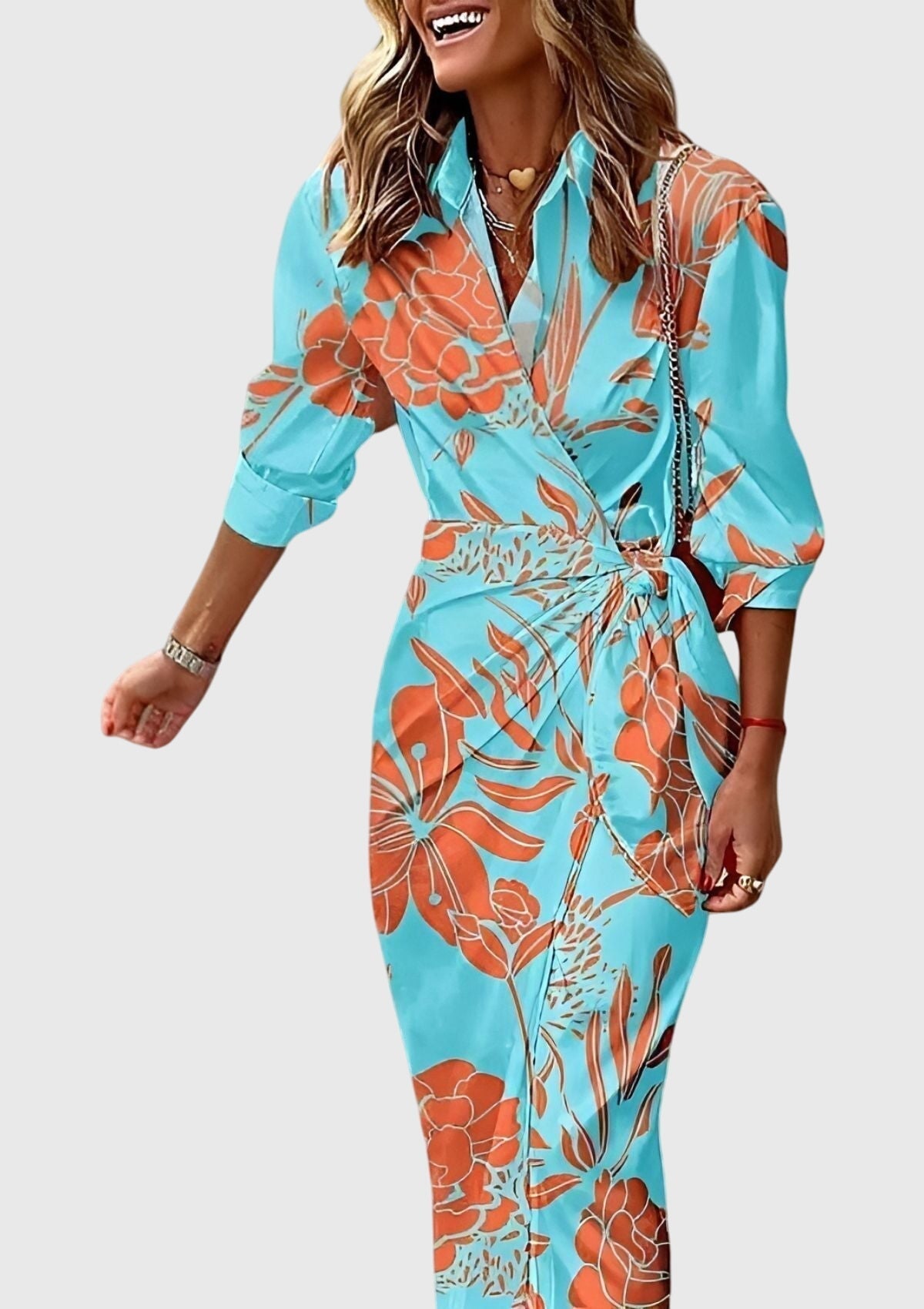 Robe Portefeuille Femme Imprimé Chic 10