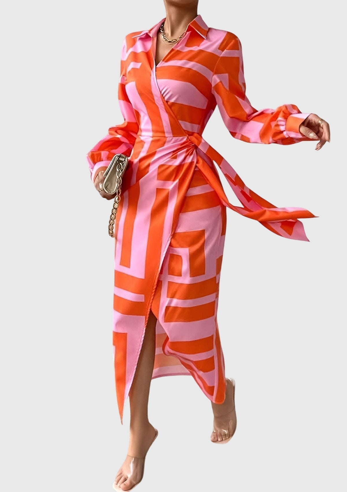 Robe Portefeuille Femme Imprimé Chic 1