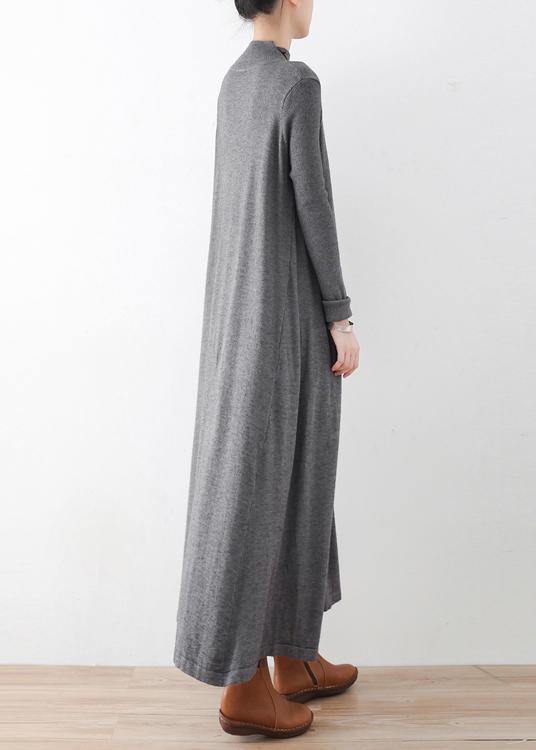 Robe Tunique Automne Col Haut Manches Chauve-Souris 3