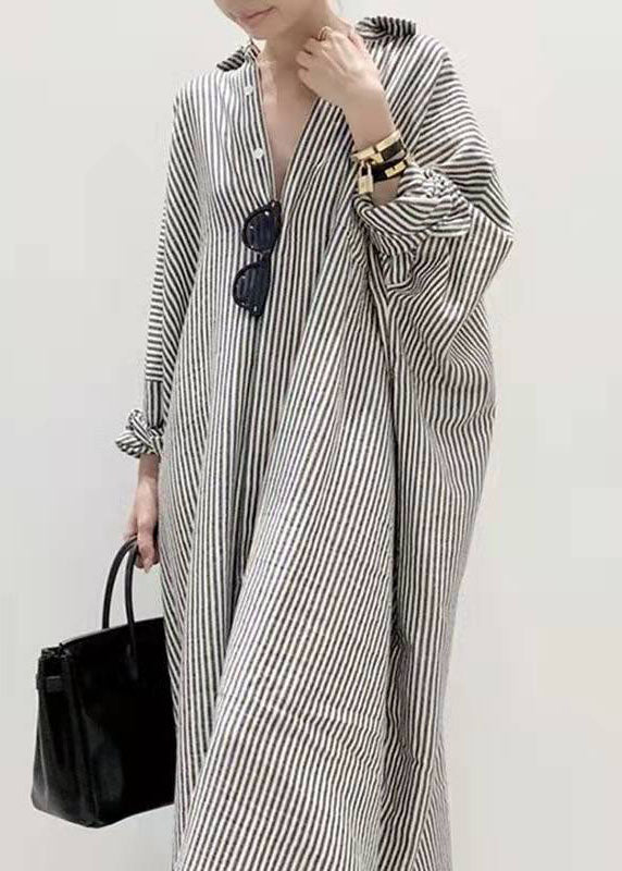 Robe à Col Peter Pan pour Femme à Rayures 3