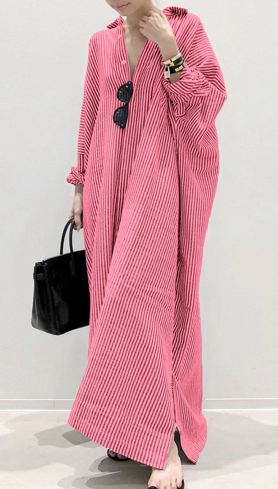 Robe à Col Peter Pan pour Femme à Rayures 5