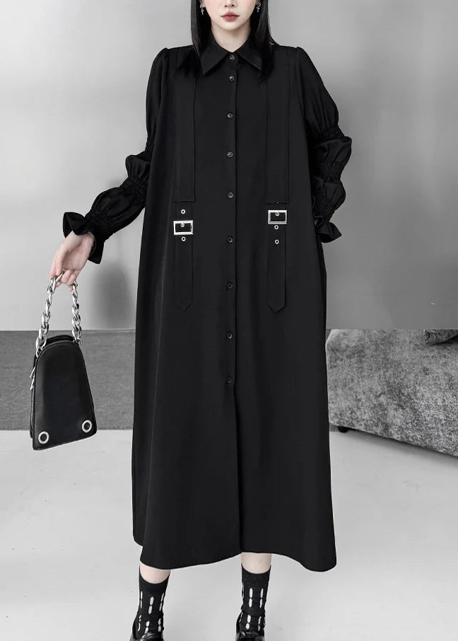 Robe chemise oversize manches bouffantes pour femme 0