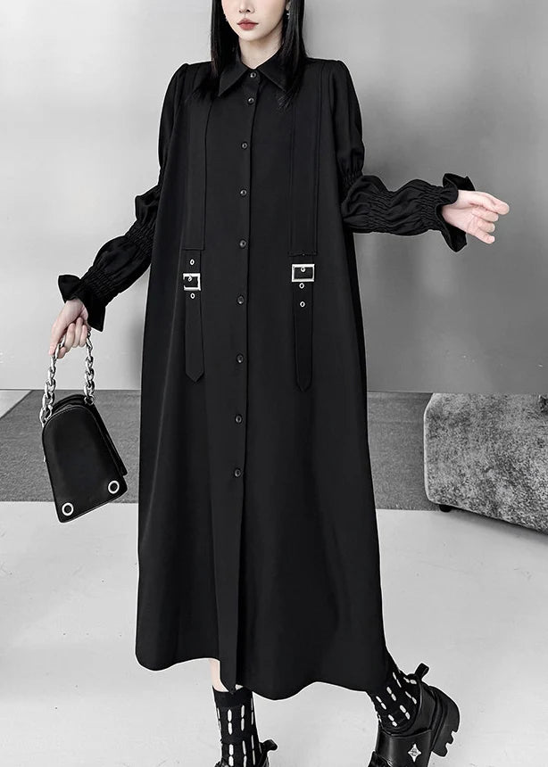 Robe chemise oversize manches bouffantes pour femme 1