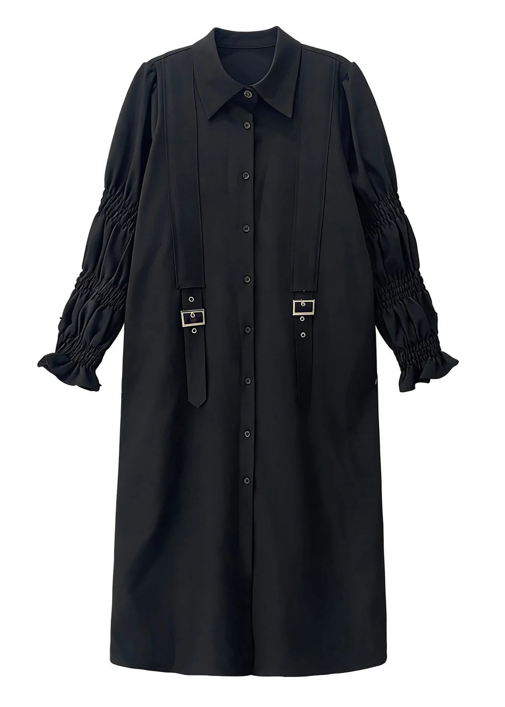 Robe chemise oversize manches bouffantes pour femme 4