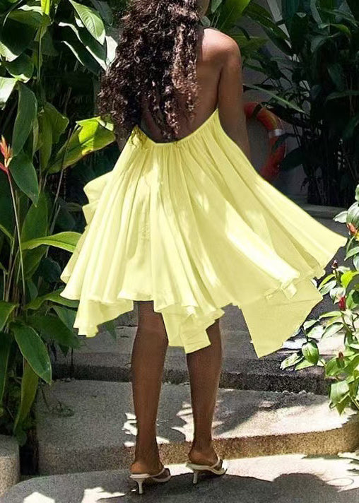 Robe courte femme dos nu style décontracté été 0