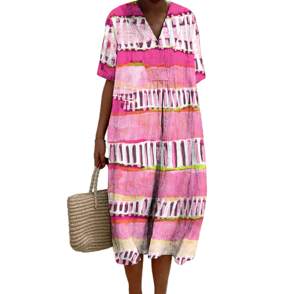 Robe d'Été Femme Décontractée en Coton Léger Mi-Cuisse 0