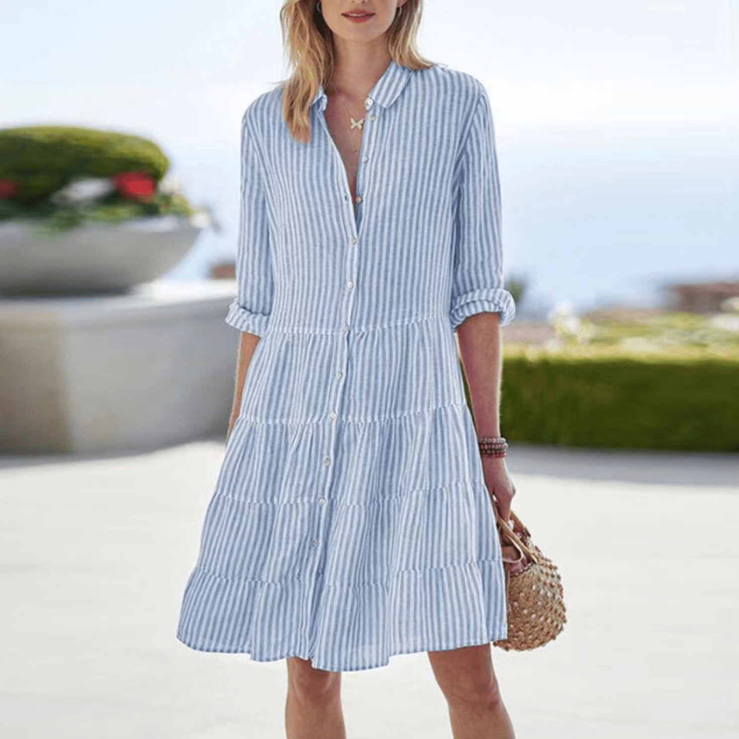 Robe d'Été Femme Rayée Chic 4