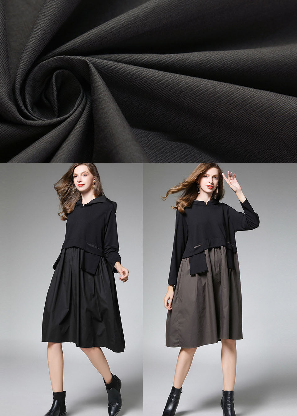 Robe d'automne à manches longues avec poches 3