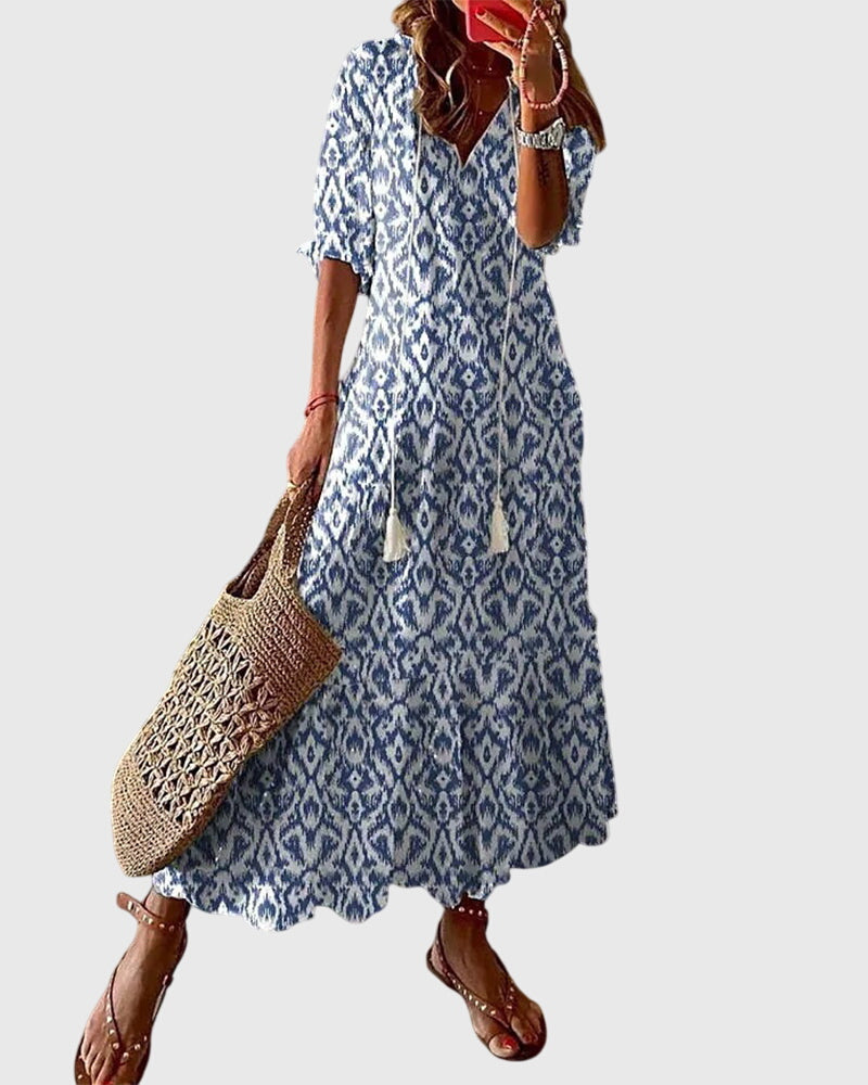 Robe d'été Bohème Vintage Femme 0