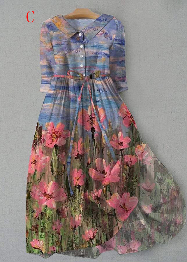 Robe d'été Bohème à Lacets avec Col Peter Pan 2