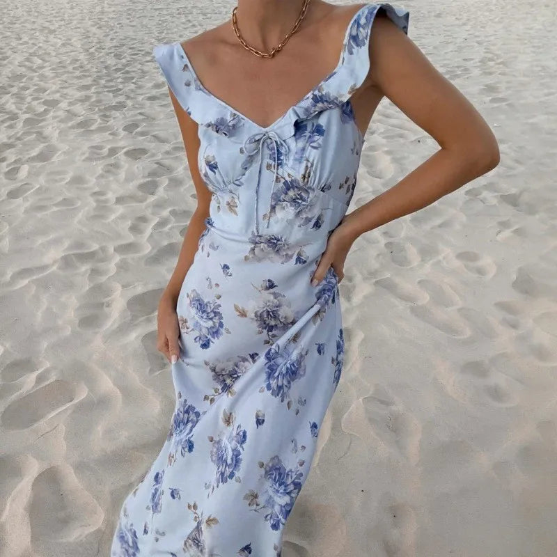 Robe d'été Femme Imprimé Floral Chic Sans Manches 6