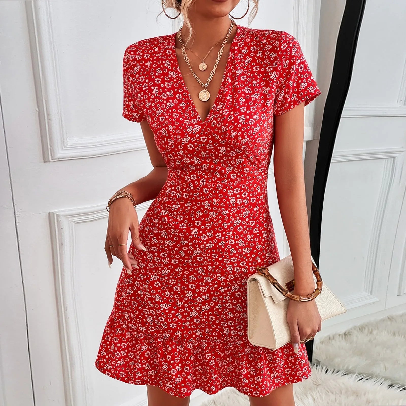 Robe d'été Femme Imprimé Floral Décontractée 0