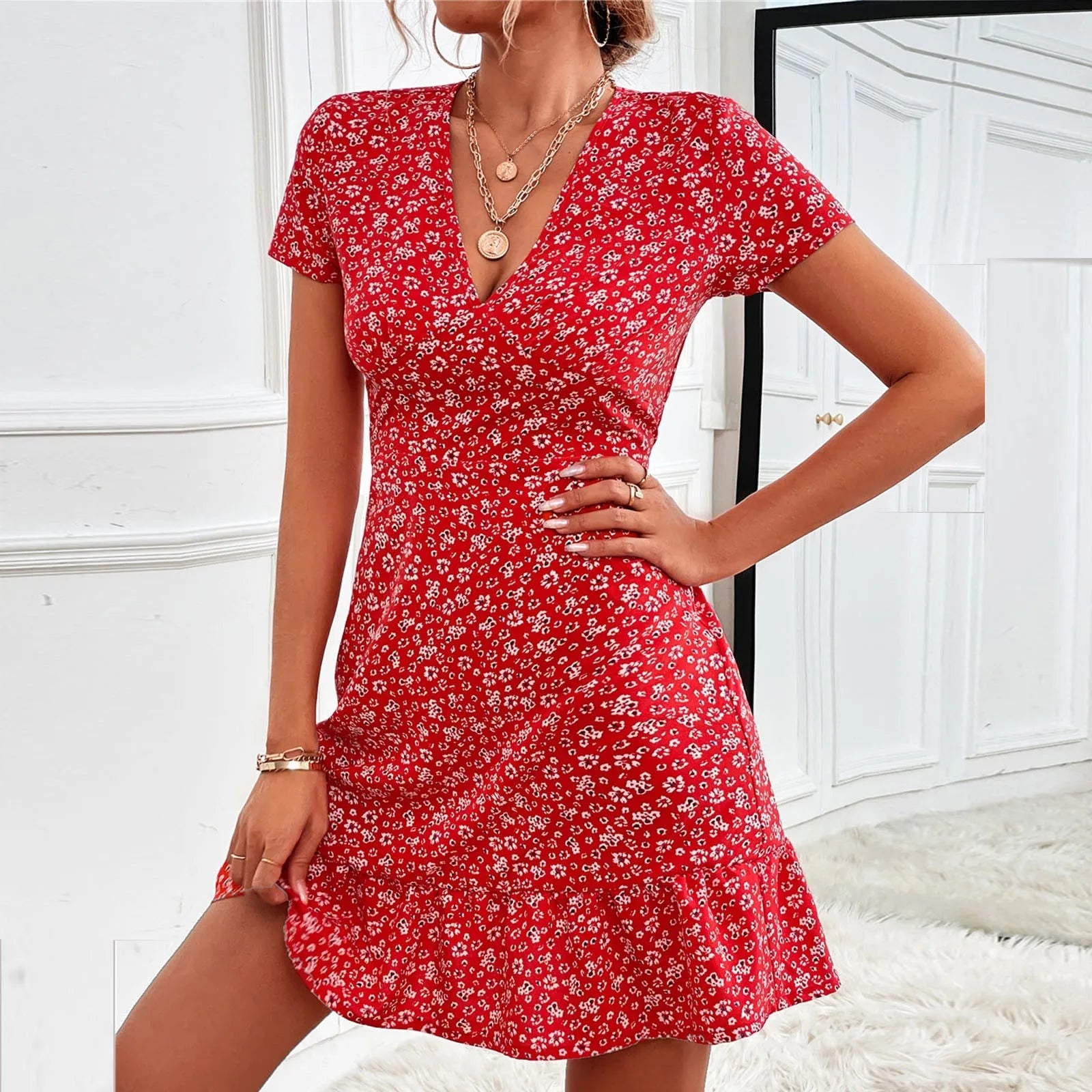 Robe d'été Femme Imprimé Floral Décontractée 10