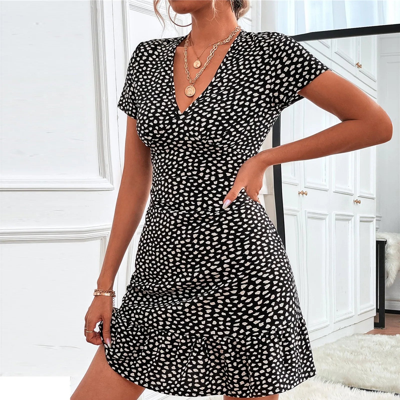 Robe d'été Femme Imprimé Floral Décontractée 11