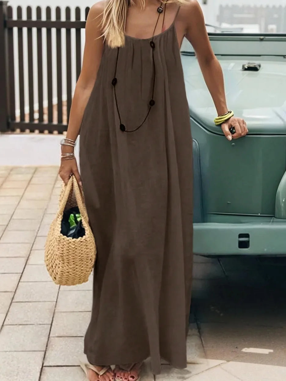 Robe d'été Femme à Bretelles Spaghetti Décontractée 19