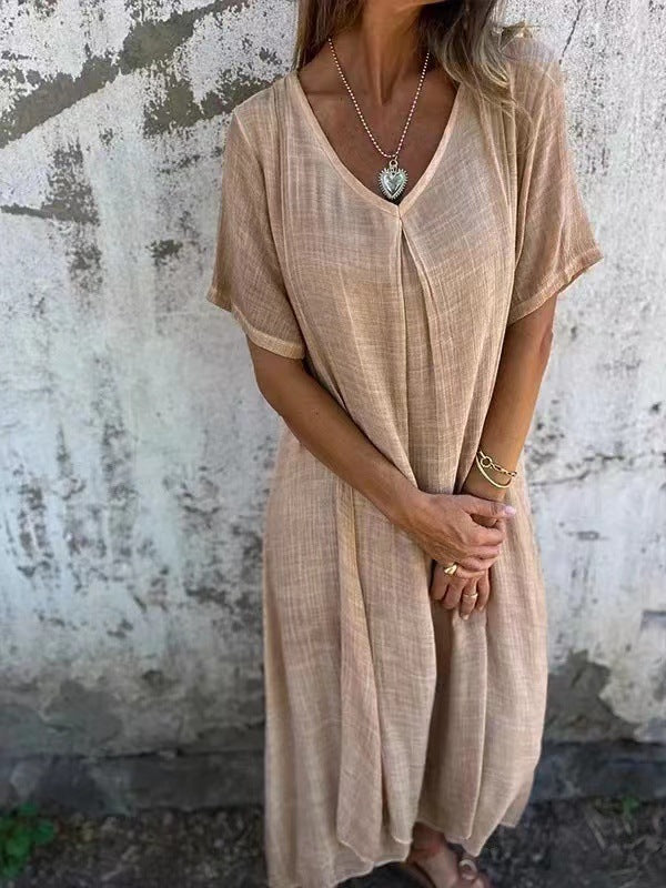 Robe d'été à col en V pour femmes 1