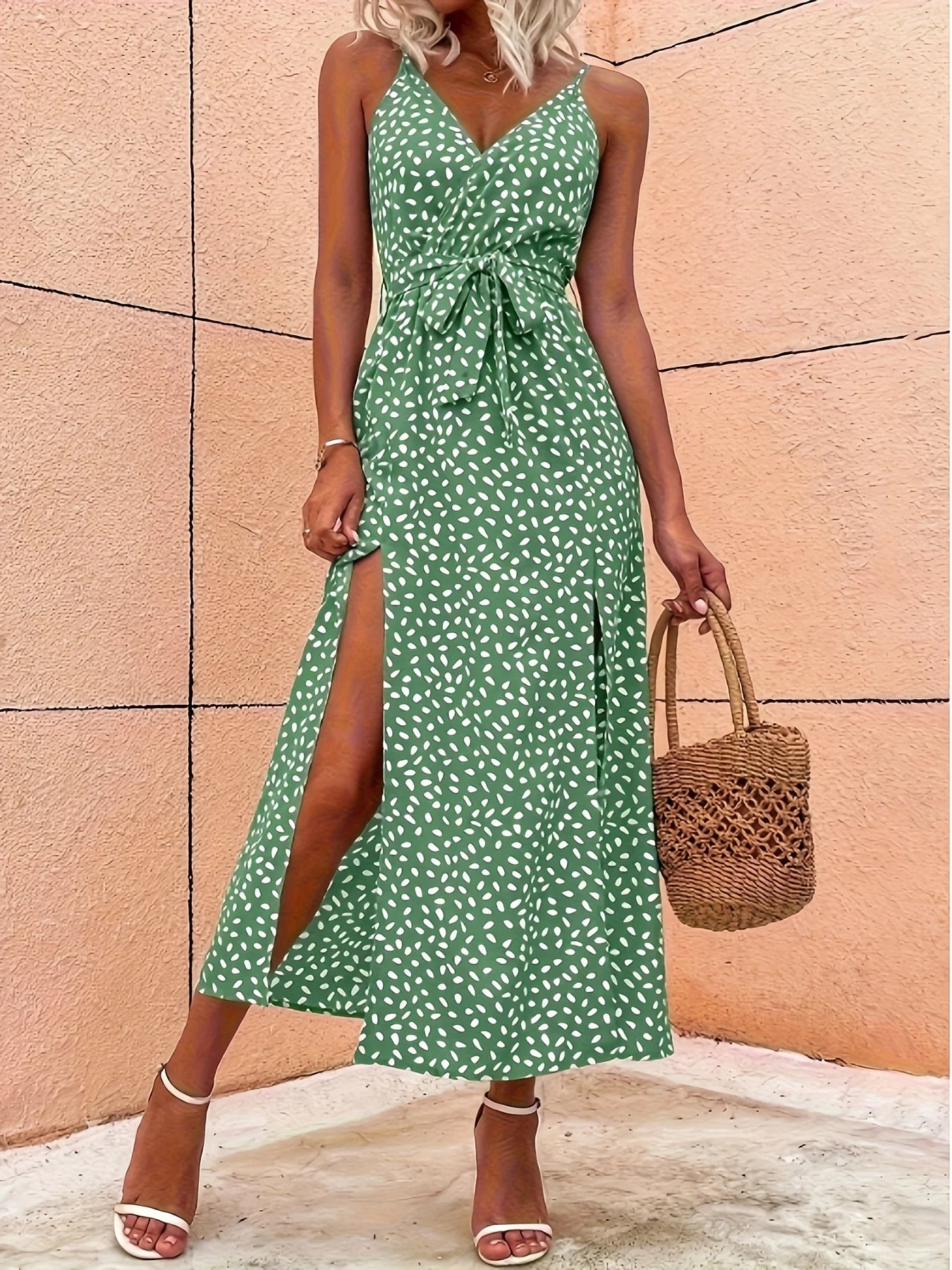 Robe d'été à col licou fendue pour femmes 2