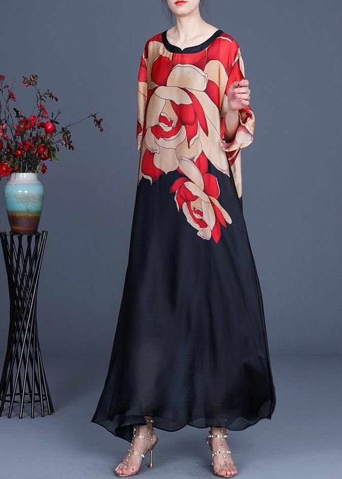 Robe d'été à imprimé rouge pour femmes en grande taille 2