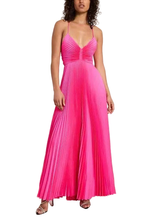 Robe d'été pour femme à col en V et bretelles spaghetti froissées 0