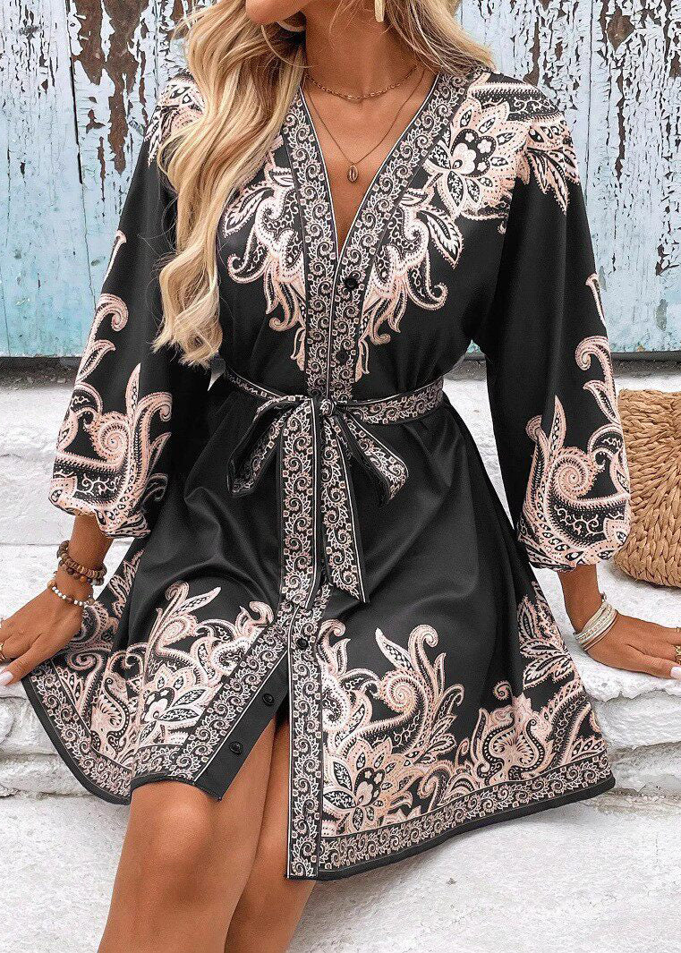 Robe d'été pour femmes à nouer à la taille 1
