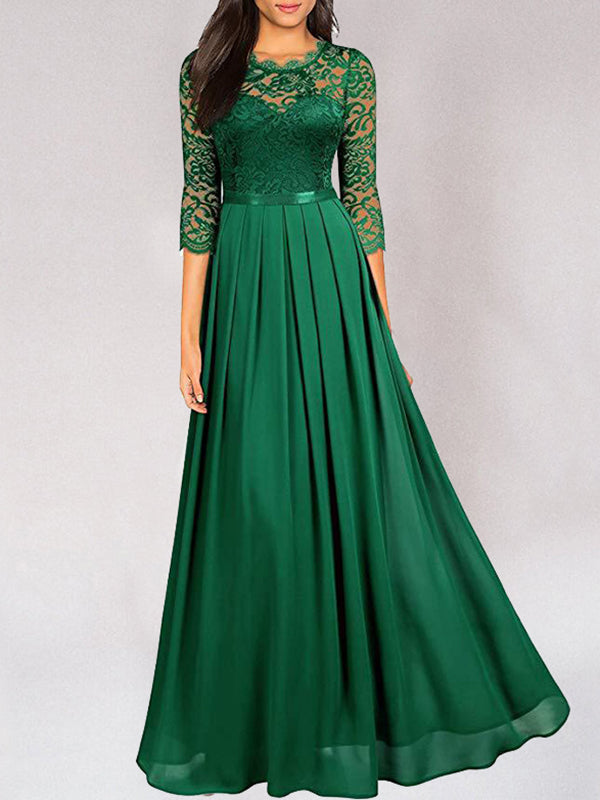 Robe de Demoiselle d'Honneur Longue en Dentelle 2