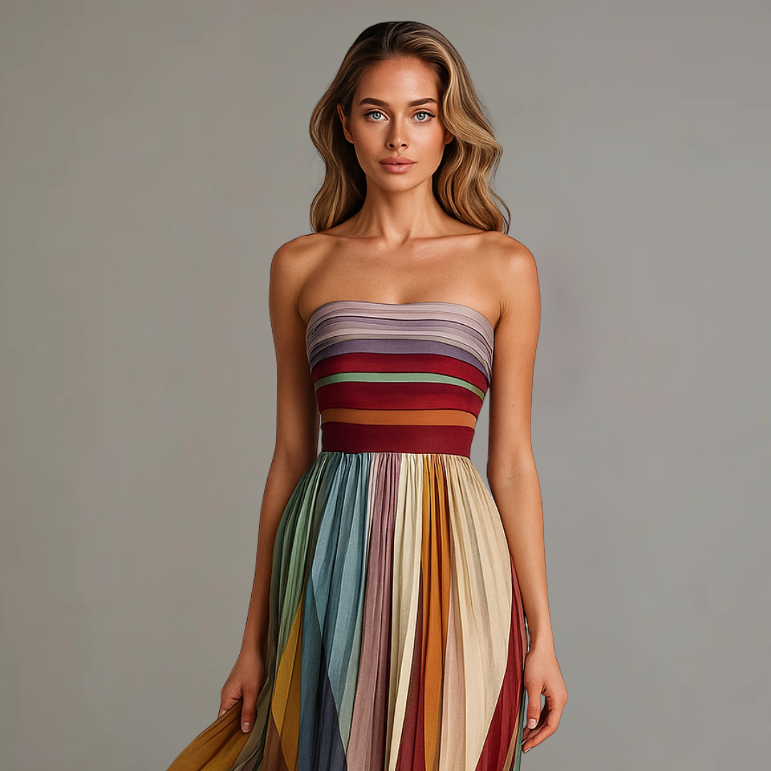 Robe de Fête Femme Longue à Plis pour Nouvel An et Célébrations 1