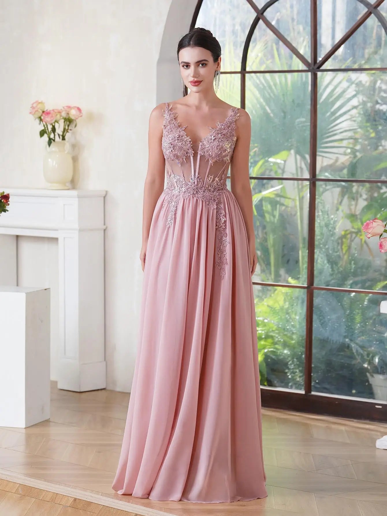 Robe de Soirée Élégante à Bretelles Spaghetti 9