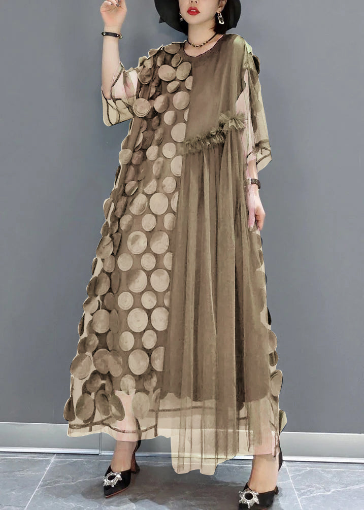 Robe de Soirée en Tulle pour Femme à Manches Mi-Longues 10