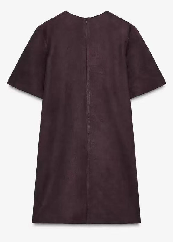 Robe droite à manches courtes avec rivets pour femme 4