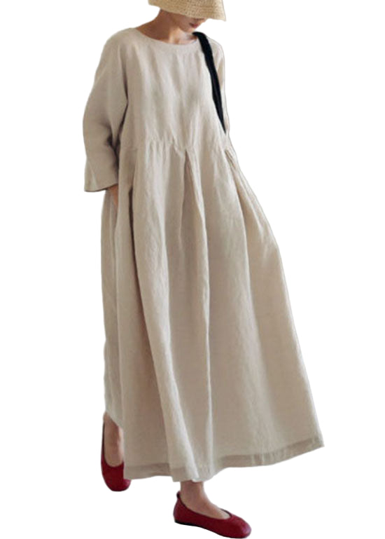 Robe en Coton pour Femmes avec Poches et Patchwork 0