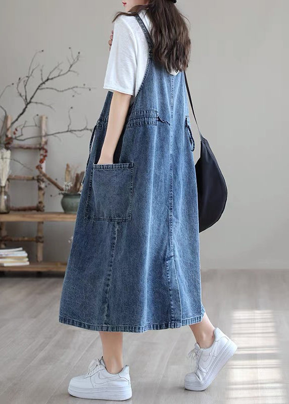Robe en Denim à Bretelles Spaghetti pour Femmes Grande Taille 4
