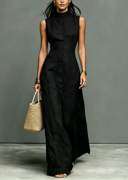 Robe femme ajustée col montant sans manches style vacances 2