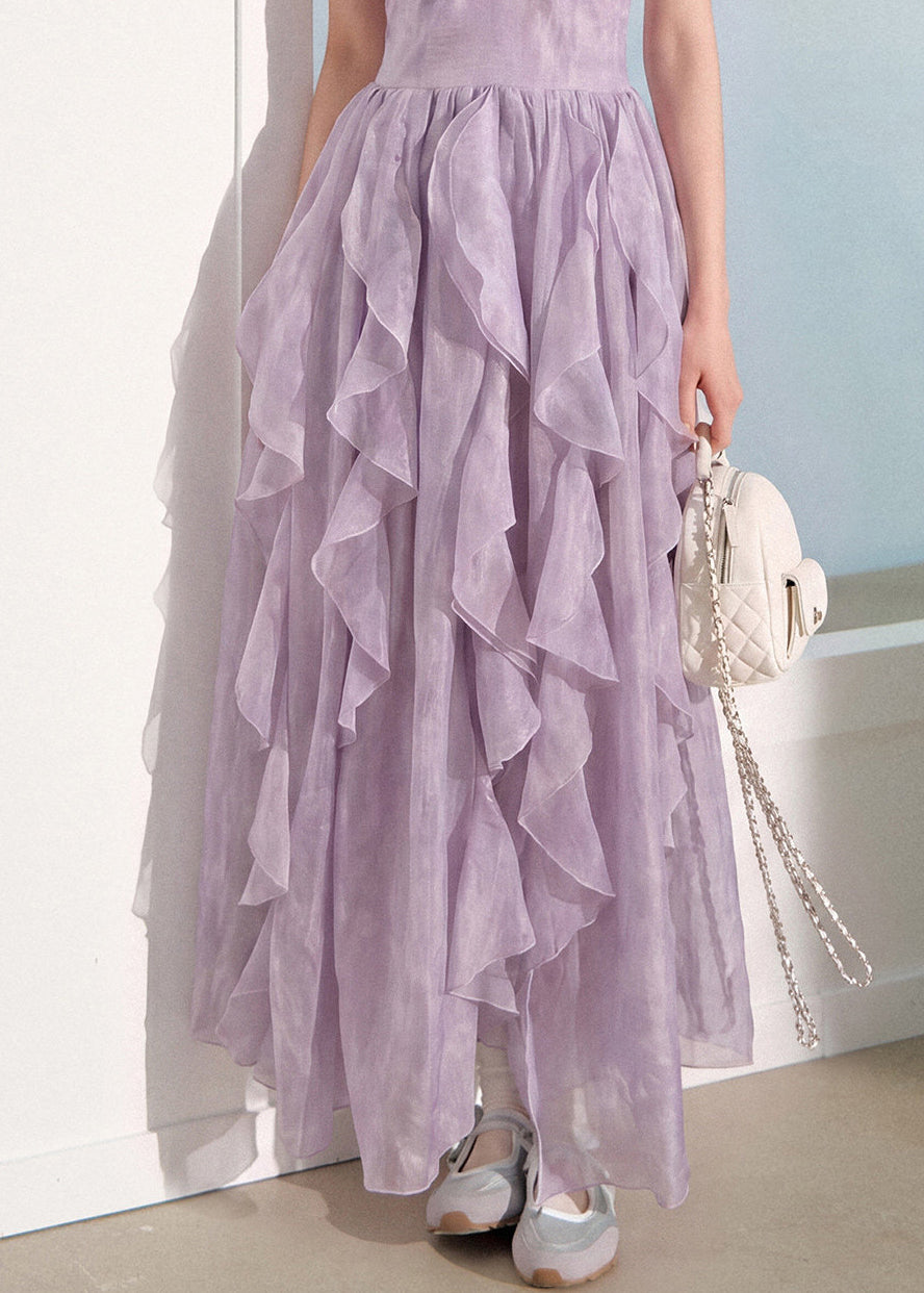 Robe femme patchwork à volants sans manches 4