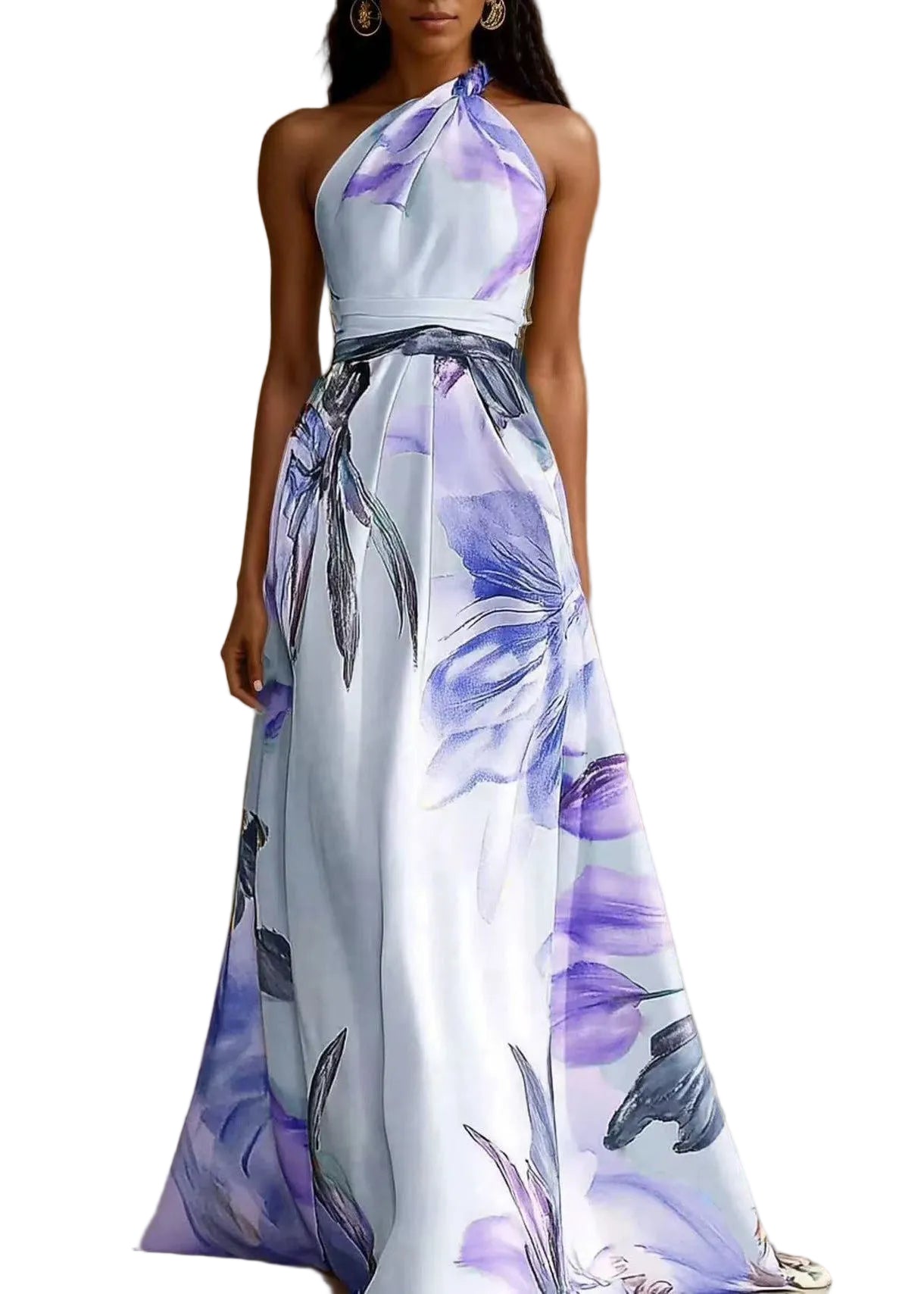 Robe longue asymétrique pour femmes style estival 0
