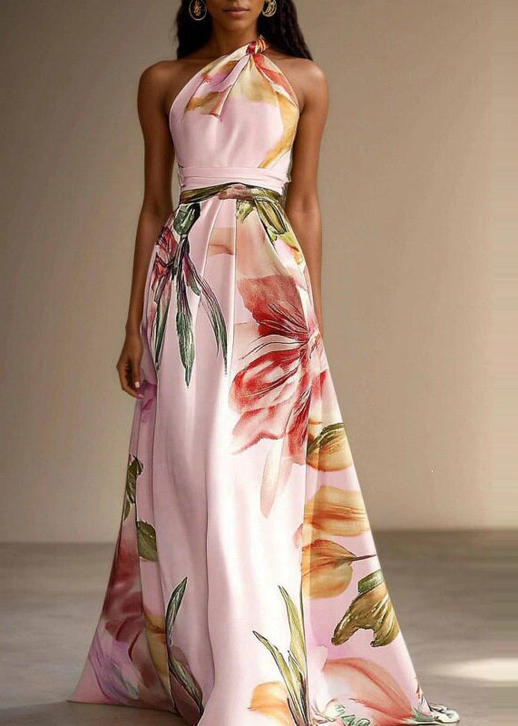 Robe longue asymétrique pour femmes style estival 2