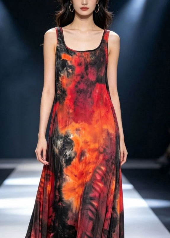 Robe longue de plage femme à bretelles spaghetti et col en U 2