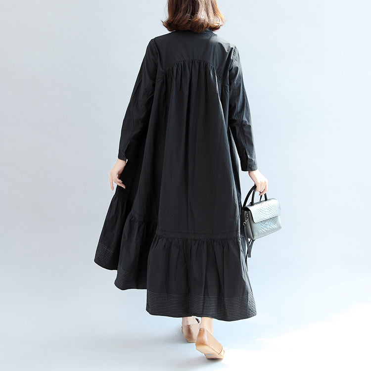 Robe longue femme décontractée oversize à ourlet papillon 3