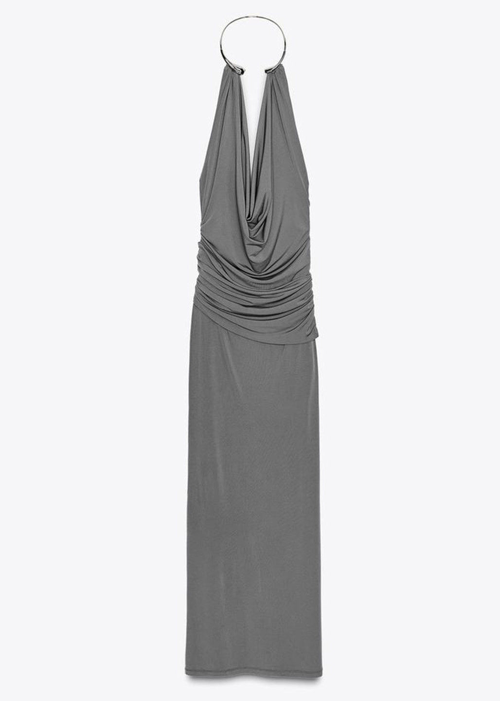 Robe longue femme dos nu froissée coupe ajustée été 4