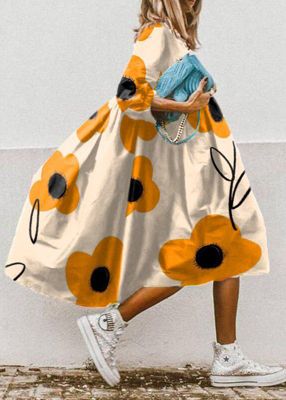 Robe longue femme imprimée oversize à ourlet large 0