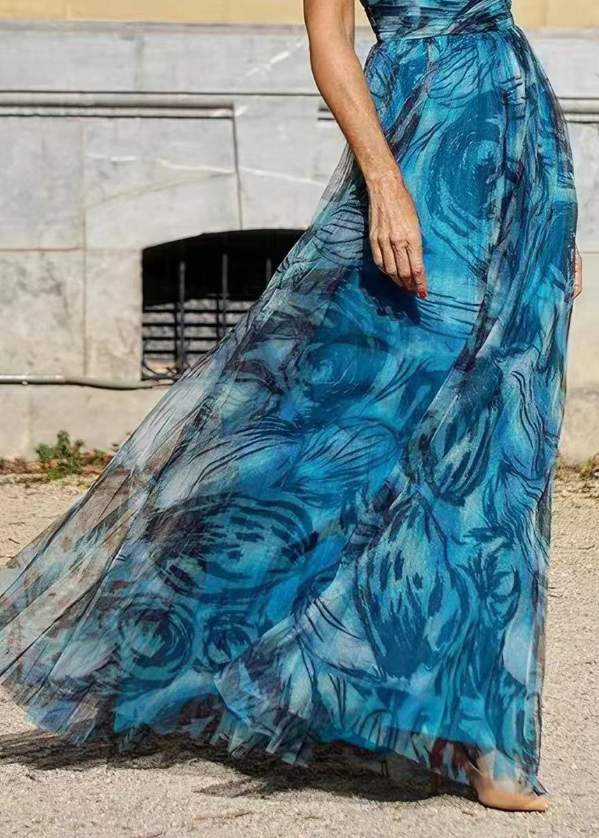 Robe longue femme style bohème à col en V imprimé floral 3