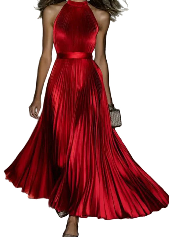 Robe longue femme tunique épaules dénudées sans manches 3